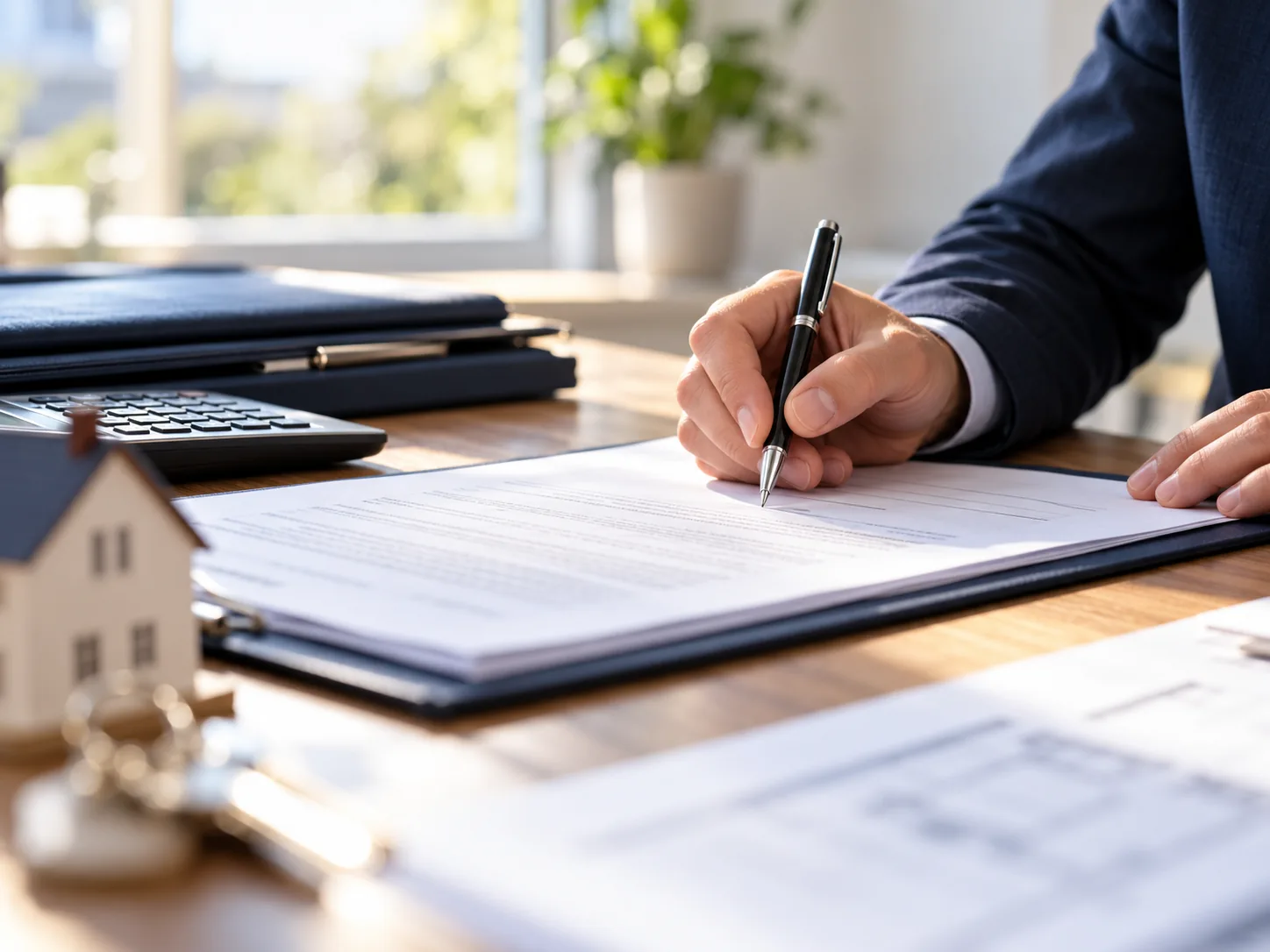Unterlagen und Stift zur Vorbereitung des Notartermins